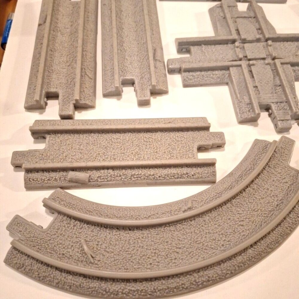 Geotrax Gray Railroad Train Tracks Lot 12 Pc  Straight Curves Fisher Price - Picture 9 of 10